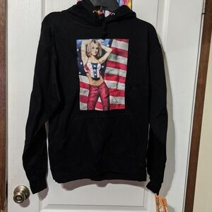 Custom Made Britney Spears Rolling Stones American Flag Hoodie Sweatshirt Medium